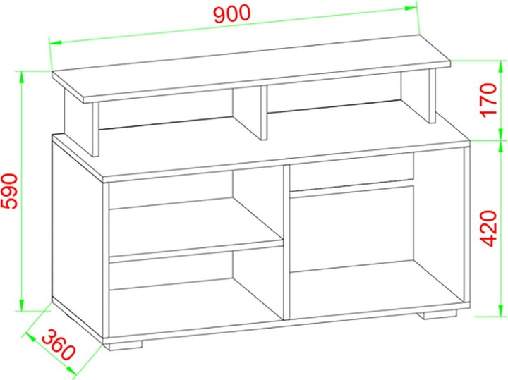 Produktbild VCM Holz TV Lowboard Fernsehschrank Konsole Fernsehtisch Fernseh Glas Balansia (90 x 36 cm)