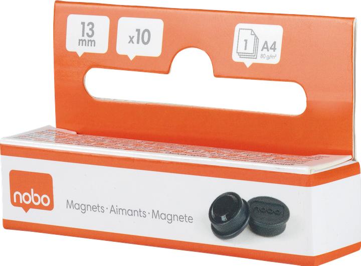 Produktbild Nobo Magnet rund 13mm 1915284 schwarz 10 Stück (10x)