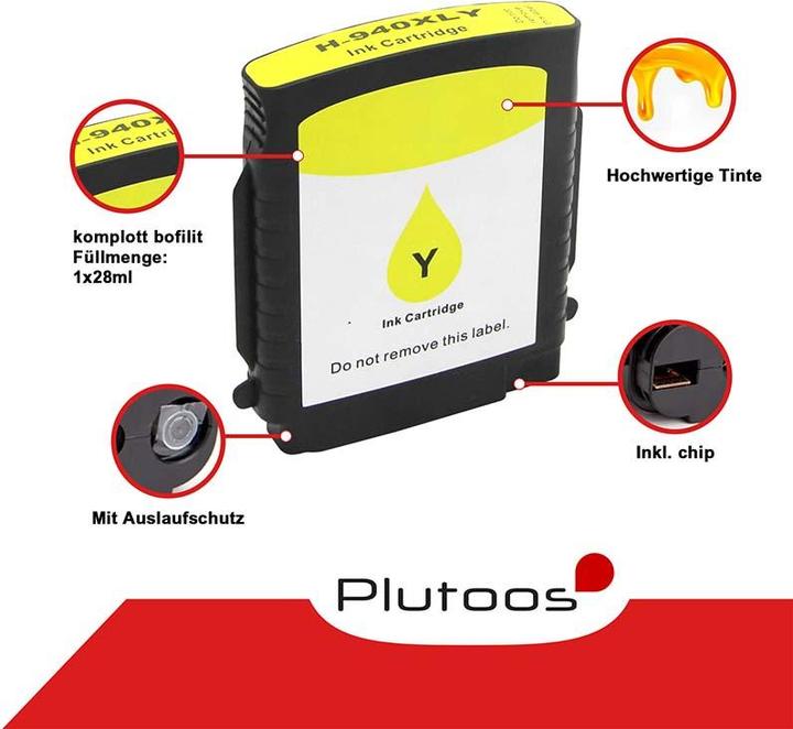 Actual product image Plutoos HP 940XL Cartridge XXL compatible, Yellow C4909AE (Y)