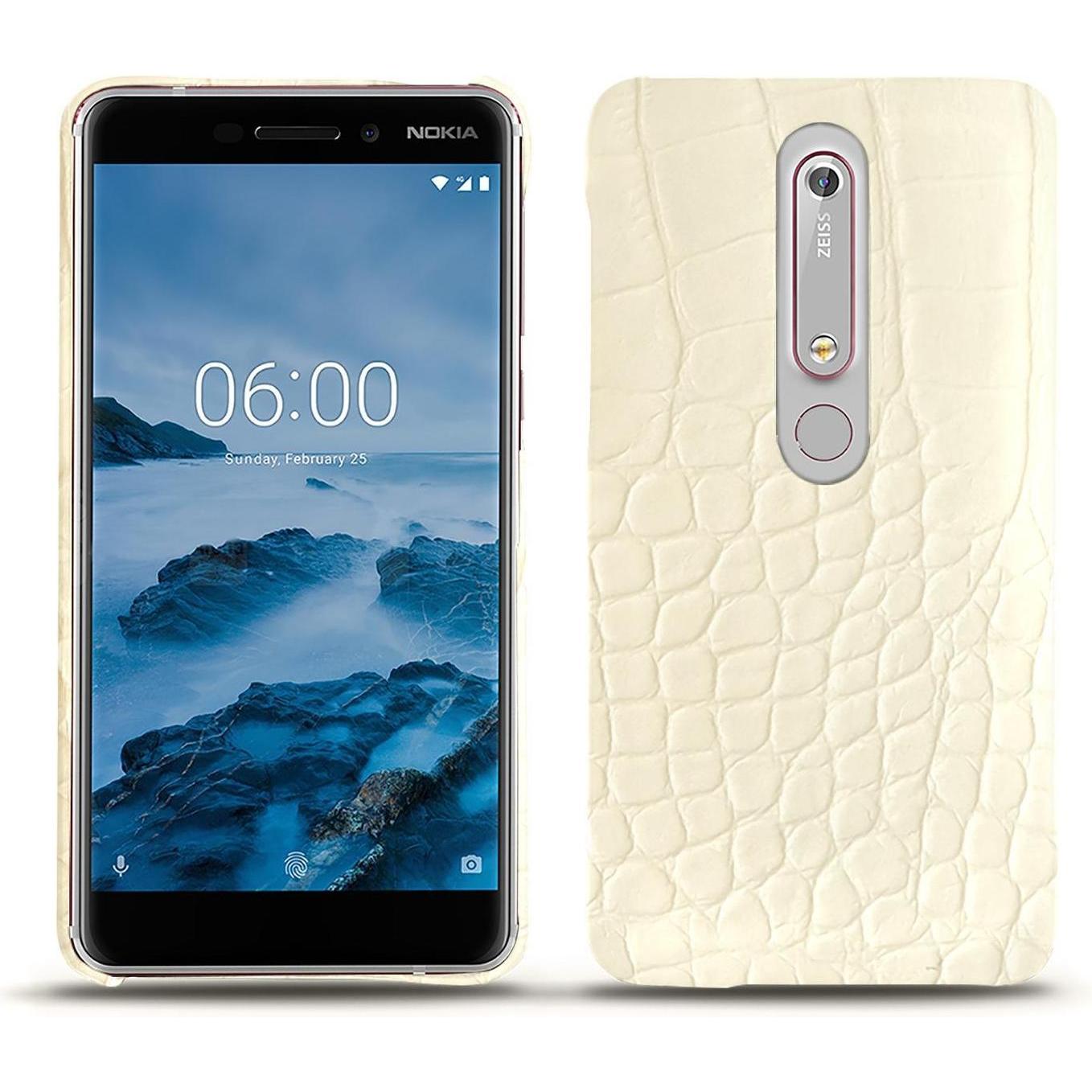 Noreve Lederschutzhülle (Nokia 6 (2018)), Smartphone Hülle, Beige