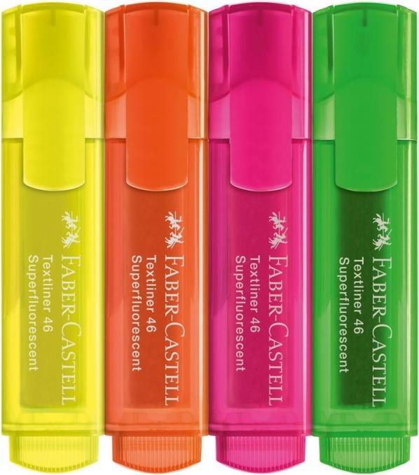 Immagine prodotto Faber-Castell Evidenziatori TL 46 SF bustina da 4 (Verde, Arancia, Rosa, Pink, Giallo, 5 mm, 4 x)