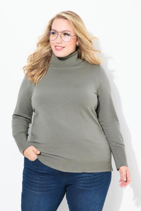 Produktbild Ulla Popken Rollkragenpullover, breite Rippbündchen, Langarm (46, 48)