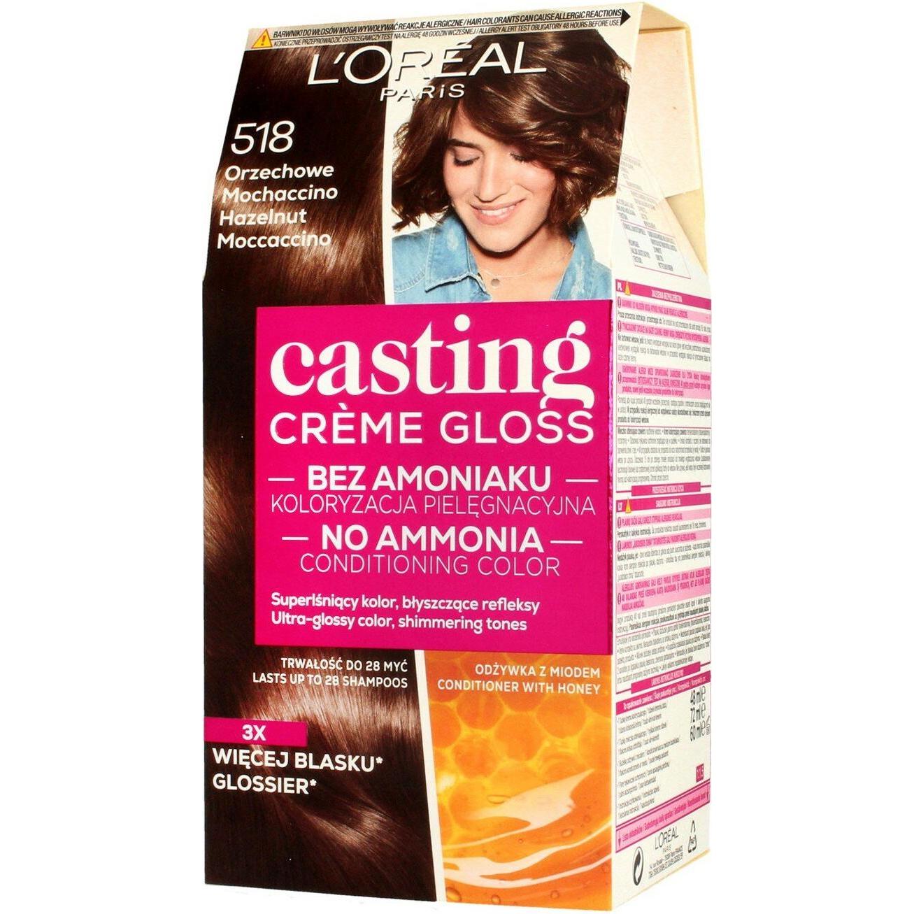 L'oréal Paris Crema Tinta Per Capelli, L'oreal Paris Casting Creme Gloss Colorante N. 518 Nut Mochaccino 1Op. (518)