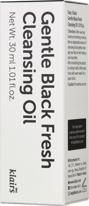 Immagine prodotto Dear Klairs Olio detergente nero delicato e fresco (Olio detergente, 30 ml)