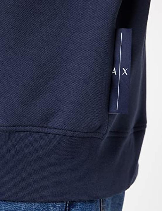 Produktbild Armani Exchange Herrenpullover mit langen Ärmeln, Logo links, Vordertasche und Strickdetails (S)