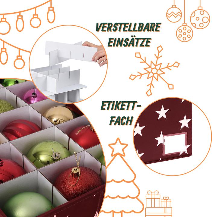 Produktbild Relaxdays Weihnachtskugel Aufbewahrungsbox (42.50 cm, 1x)
