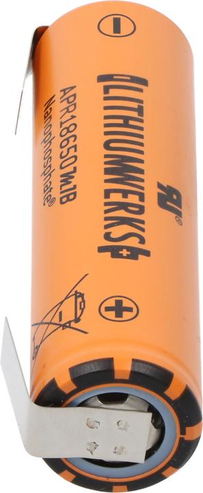 Image du produit A123 Systems A123 APR18650M-A1 1100mAh 3,2V - 3,3V LiFePo4 Akku mit Lötfahne U-Form (18650, 1100 mAh)