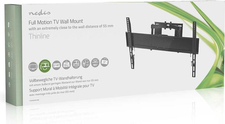 Actual product image Nedis TVWM3551BK Full-motion TV wall mount 37-80 " max screen weight: 35 kg Min. wall spacing (Wall, 80", 35 kg)