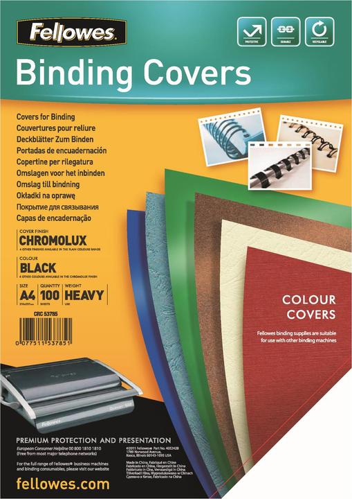 Fellowes Chromolux top sheet, glossy, black