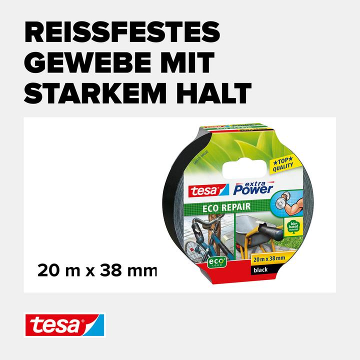 Actual product image tesa extra Power Eco Repair, schwarz (38 mm)
