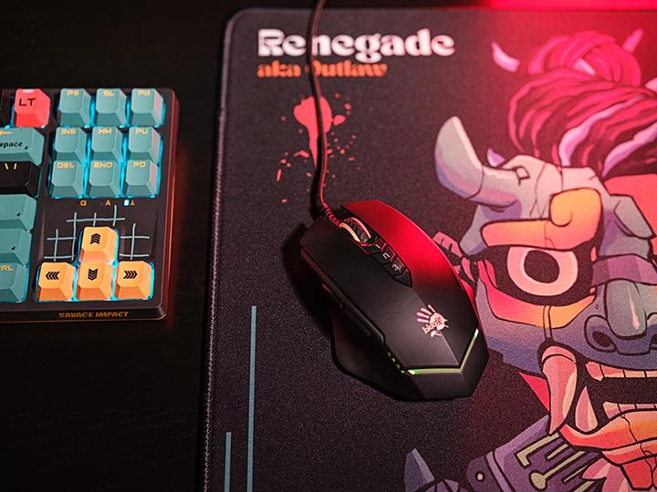 Actual product image A4Tech BLOODY V8M Max black / Gaming mouse / 12000DPI / RGB / USB-A / 8 buttons / 1.8m cable (Cable)