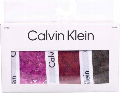 Produktbild Calvin Klein Damen 3Pk 26E Bikini Style Unterwäsche, Intense Plum/RED Carpet/Olive, S (3er Pack) (S)