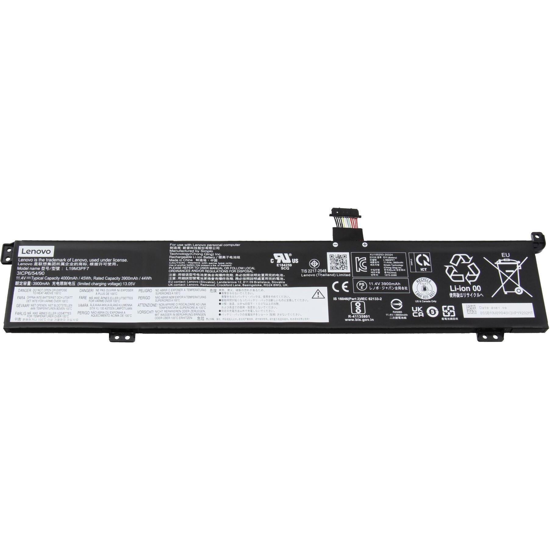 Lenovo L19D3PF7 (3 Zellen, 3950 mAh), Notebook Akku