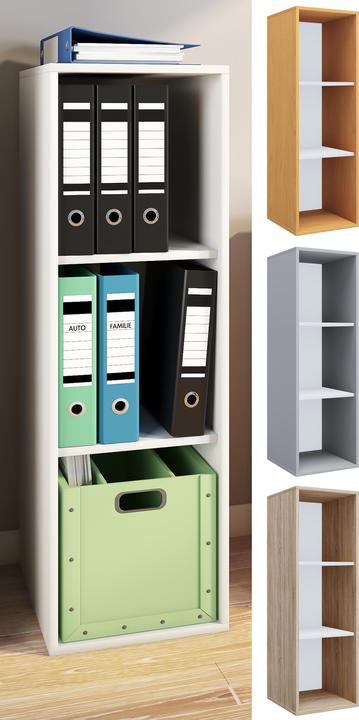 Produktbild VCM Holz Büroschrank Aktenregal Lona l 3 Fächer (35 x 37 x 110 cm)