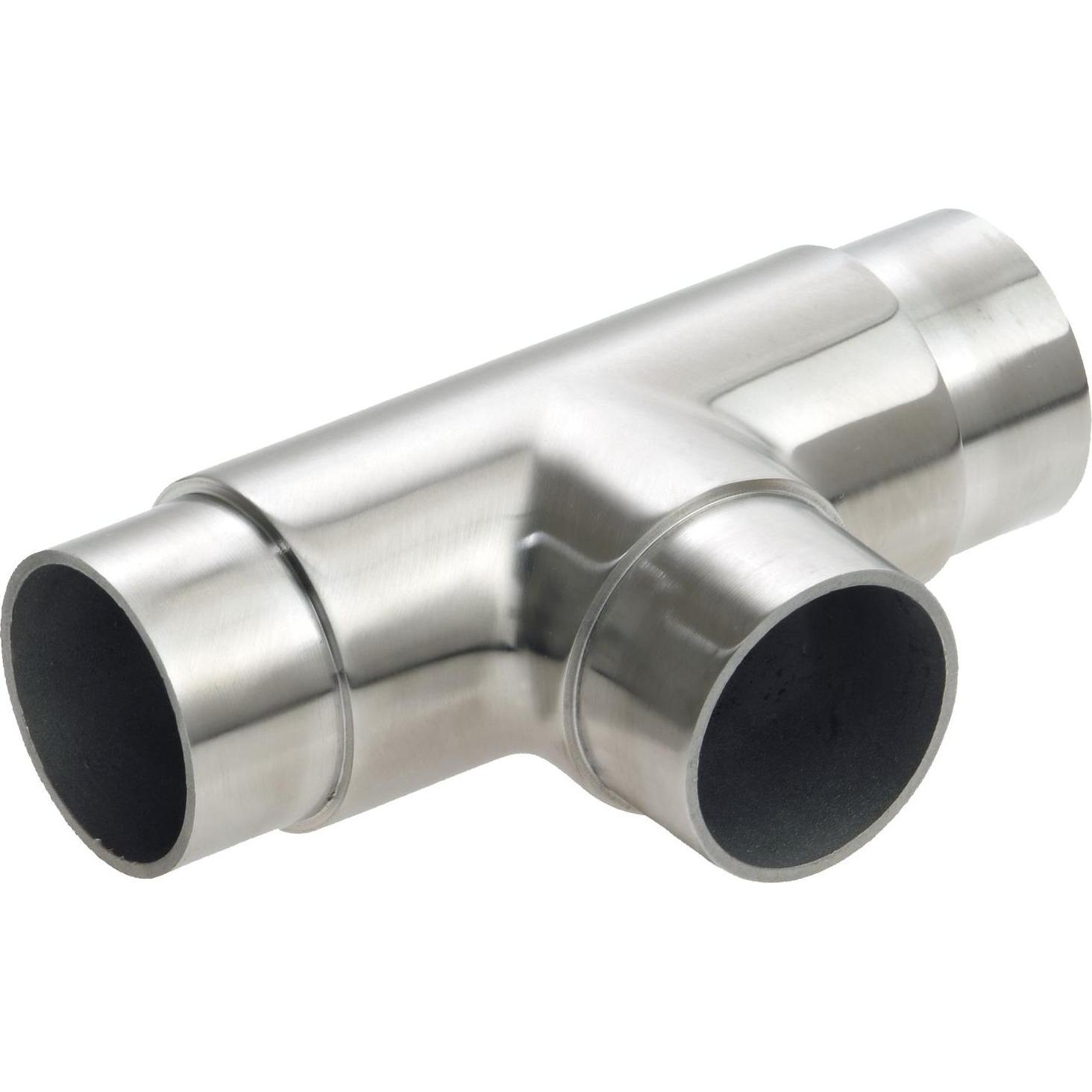 Croso, Baubeschläge + Holzverbinder, T-Verbinder für Rohr ø 42,4 x 2,0 mm, Edelstahl geschliffen V2A (1 Stk.)