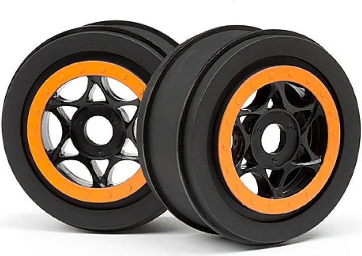 Produktbild HPI Apache C1/SC- AH-64 Felgen schwarz/orange(42x83mm/2Stk)