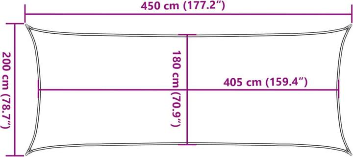 Actual product image vidaXL Sonnensegel (200 x 450 cm)