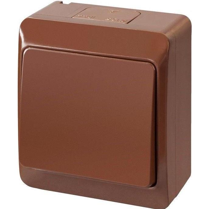 Thumbnail - Elektro-Plast TWO WAY SWITCH 0331-06 IP44 BROWN, Taster + Schalter, Braun
