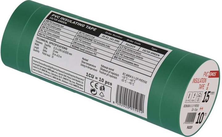 Image du produit Emos Ruban isolant PVC 15mm/10m Vert (15 mm)