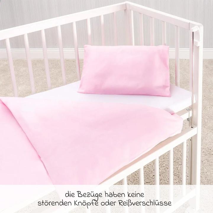 Produktbild Makian Babybettwäsche & Bettsets Bettwäsche 80 x 80 cm - Uni Rosa