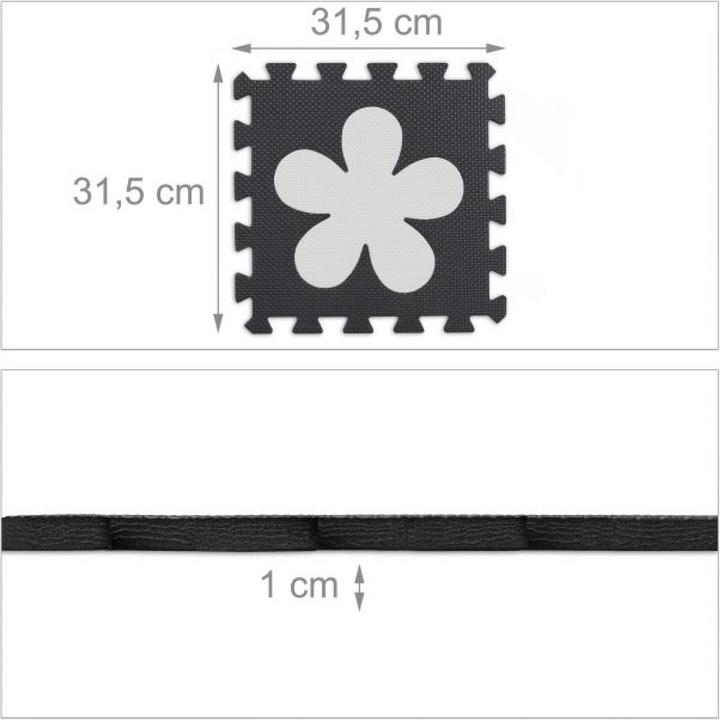 Image du produit Relaxdays Tapis puzzle avec bord et motifs (31,5 x 31,5 x 1 cm)