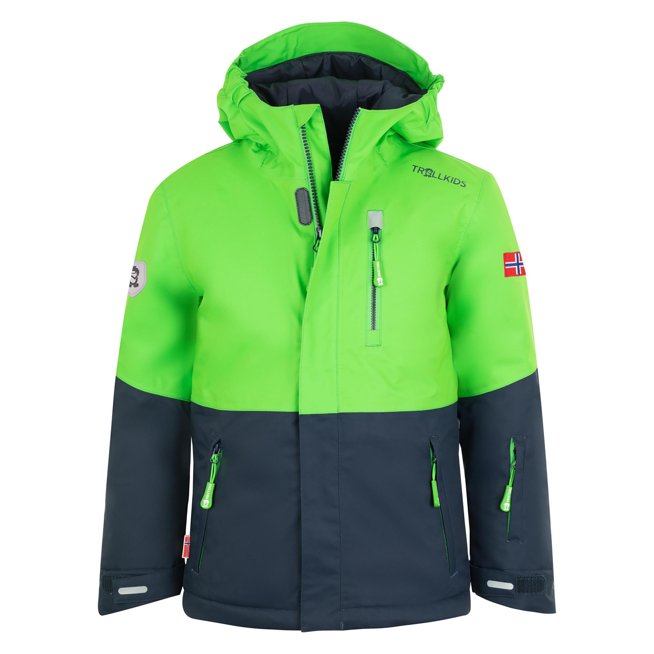Trollkids, Unisex, Skijacke, Hallingdal Jacke (104), Grün, Blau, 104