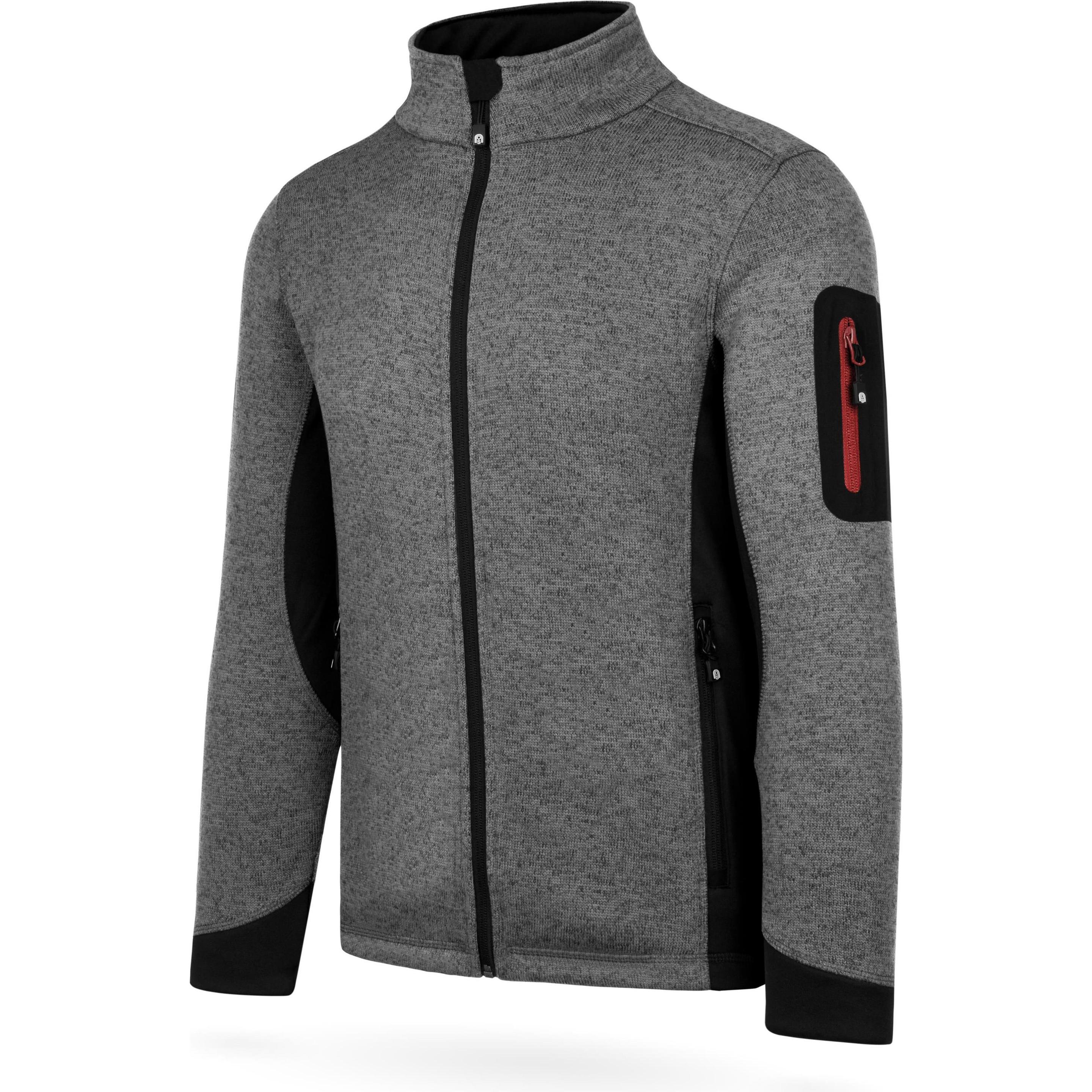 Normani, Herren, Jacke, Herren Strick-Fleecejacke Wapusk (XL), Grau, XL