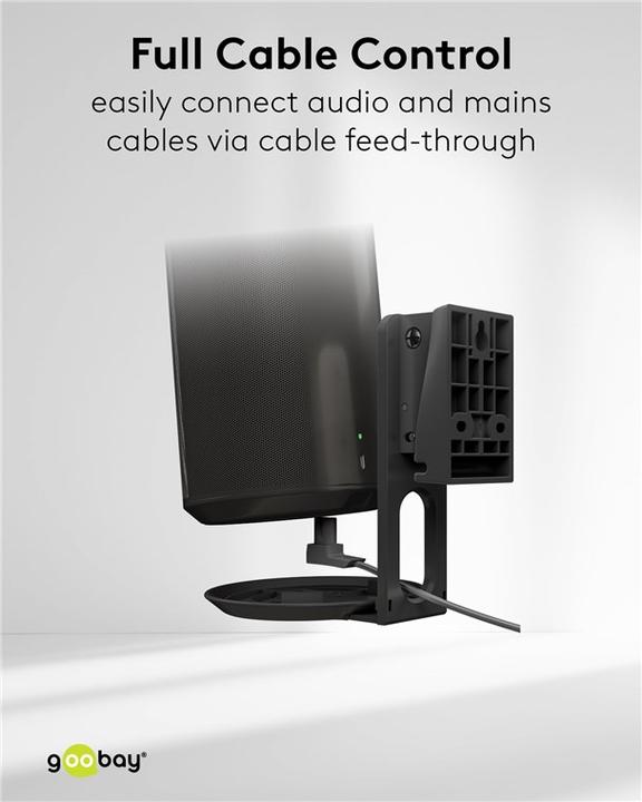 Productafbeelding Goobay Modern Era 1 Flex muurbevestiging voor luidsprekers, zwart (Wandmontage, Draaibaar, Kantelbaar)