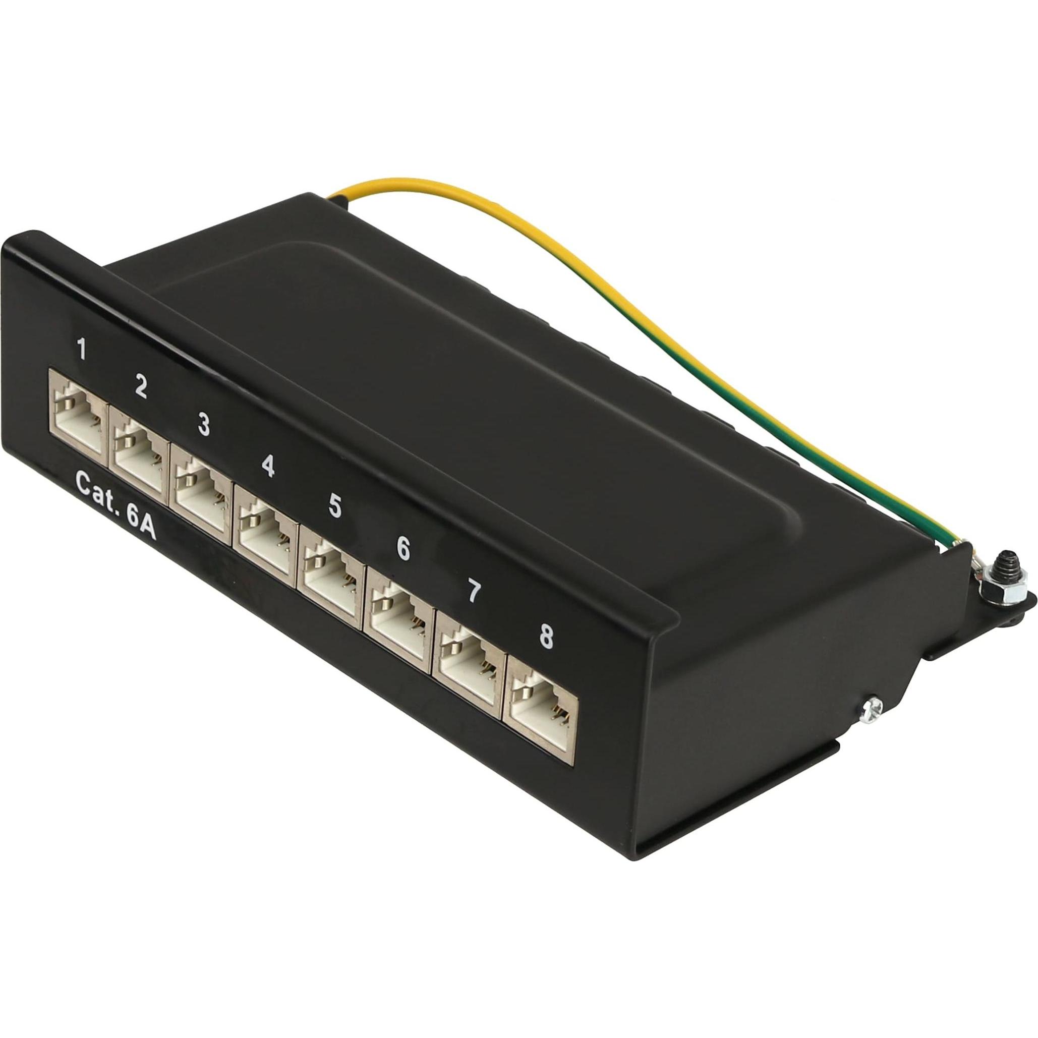 Red4Power CAT.6a Patchpanel R4-N109S, 8-fach, schwarz, Server Zubehör, Schwarz