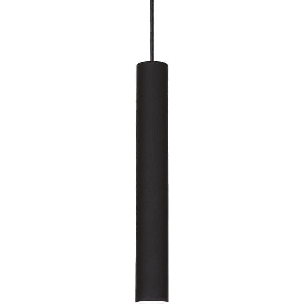 Ideal lux, Pendelleuchte, TUBE LED Pendelleuchte 11W ⌀60mm dimmbar Schwarz warmweiss 211718 (1200 lm)
