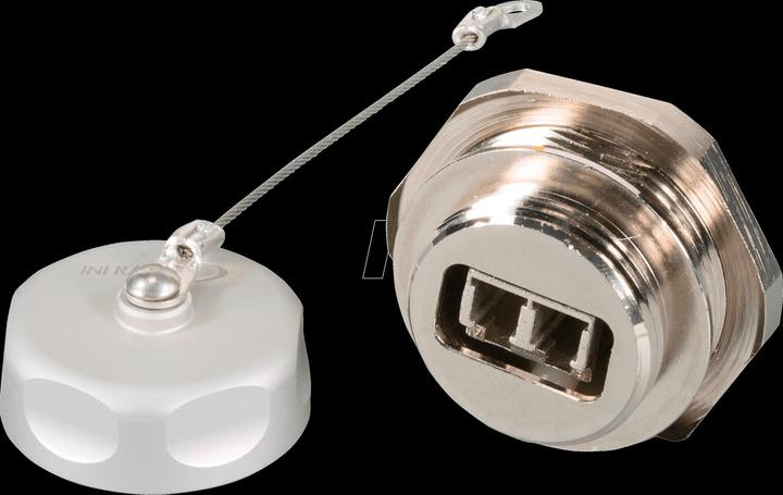 Actual product image EFB Elektronik IP67 feedthrough coupling, LC Duplex, metal version Ceramic sleeve (VGA)