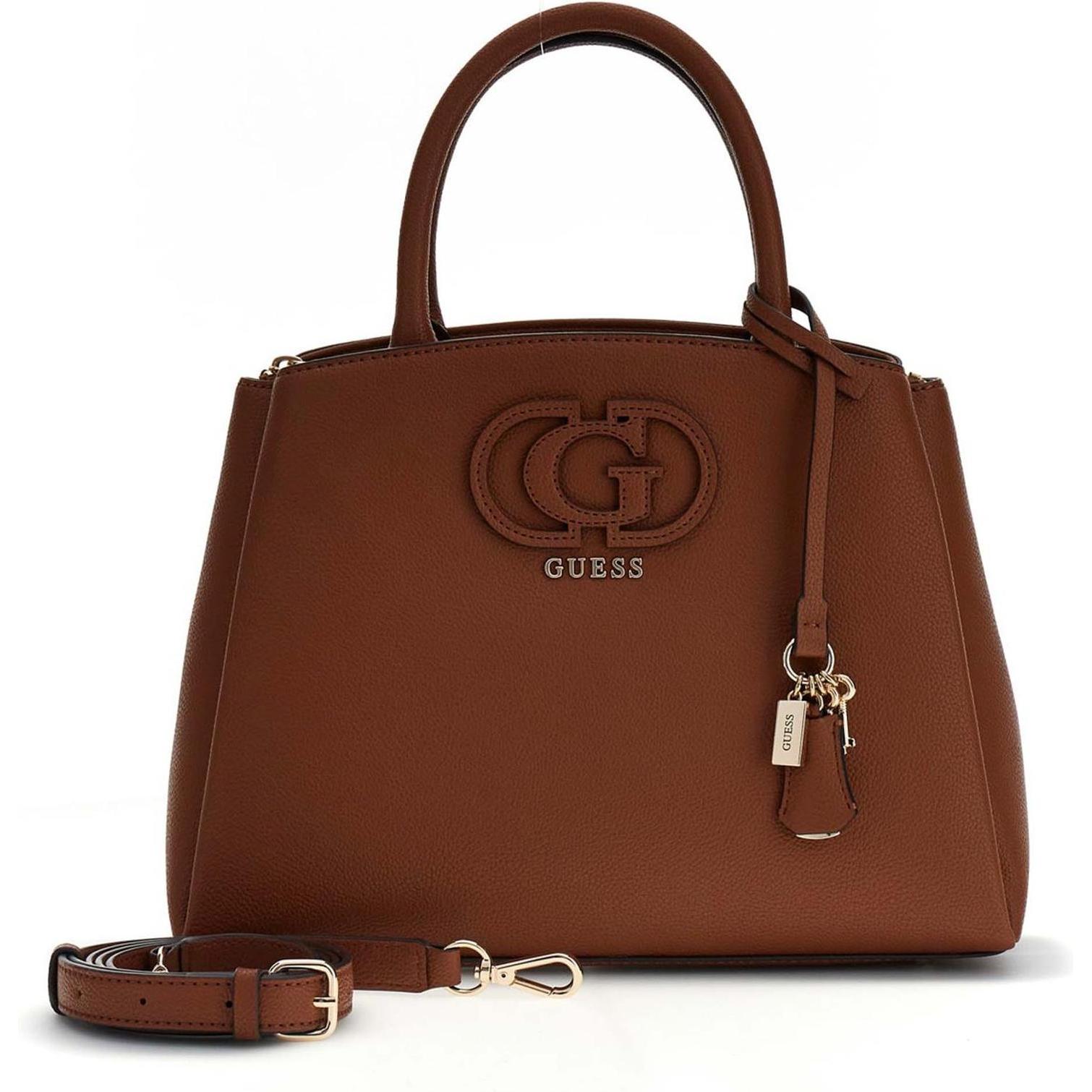 Guess, Donne, Borsetta, Isola 3 Compartment Satchel, Marrone