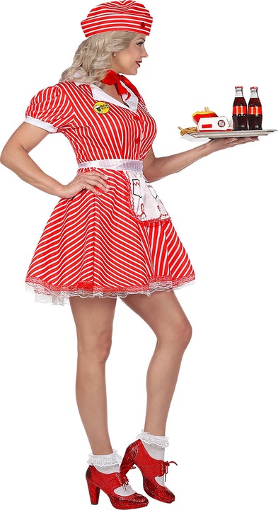 Produktbild Widmann KELLNERIN 50er JAHRE (Kleid mit Petticoat, Schürze, Pin, Halstuch, Haube), L (L)