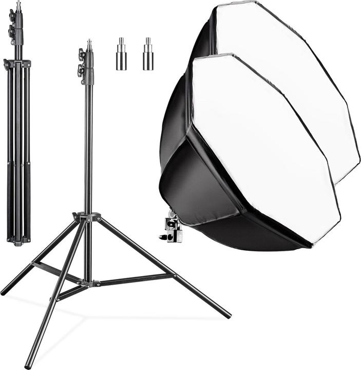 Wiltec Octagon Softbox mit Lampenstativ LED Studioleuchte Fotostudio (Boîte à lumière)