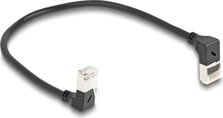 Produktbild Delock RJ45 Netzwerkkabel Cat.6A S/FTP Slim 90° oben / unten (S/FTP, CAT6a, 0.25 m)