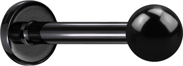 Produktbild Star Piercing Labret schwarz mit Kugel (ohne Messing, Chirurgenstahl 316L)