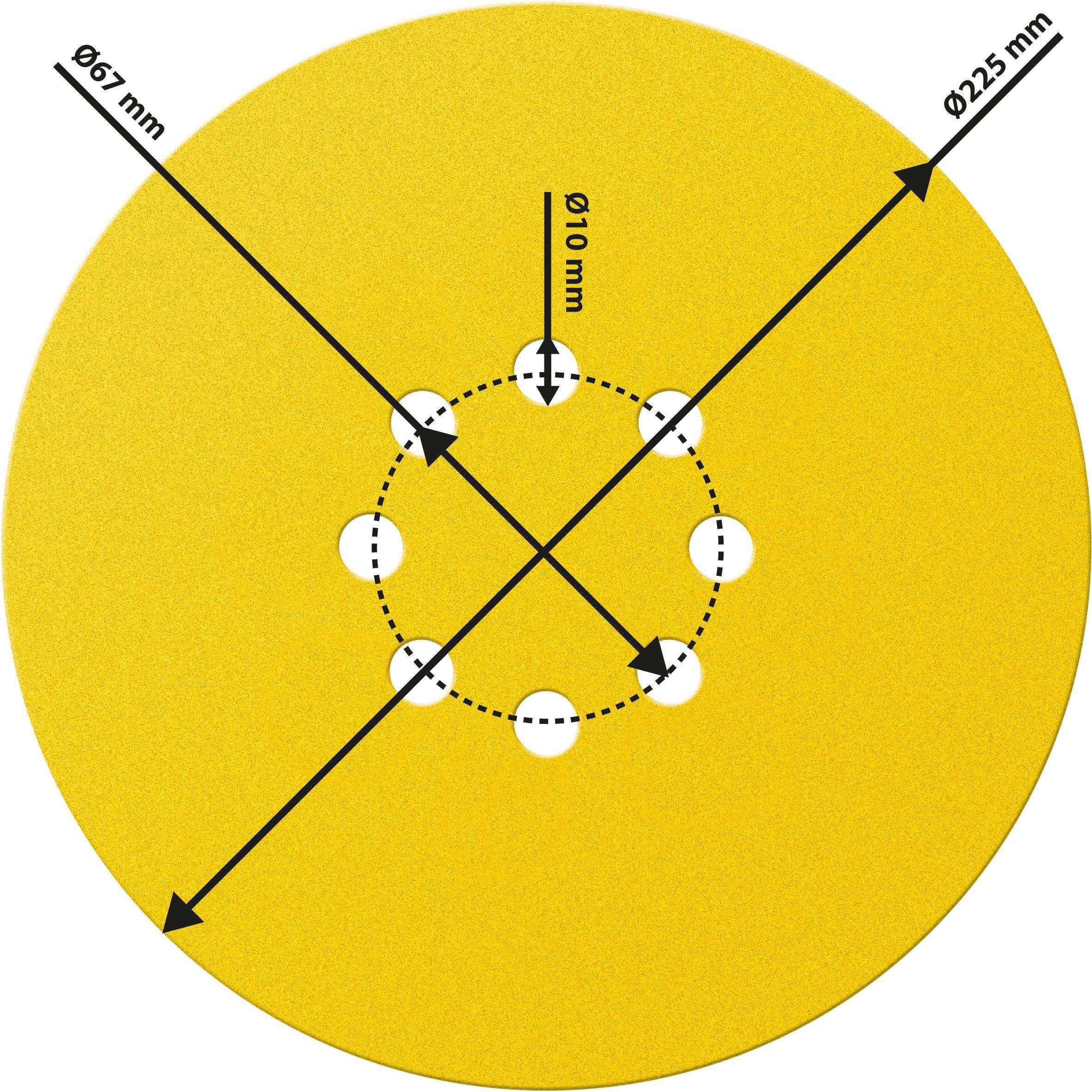 Thumbnail - Graphite, Schleifmittel, Grinding wheels 225 mm, K180, 5 pcs. - 8 holes) - 57H834