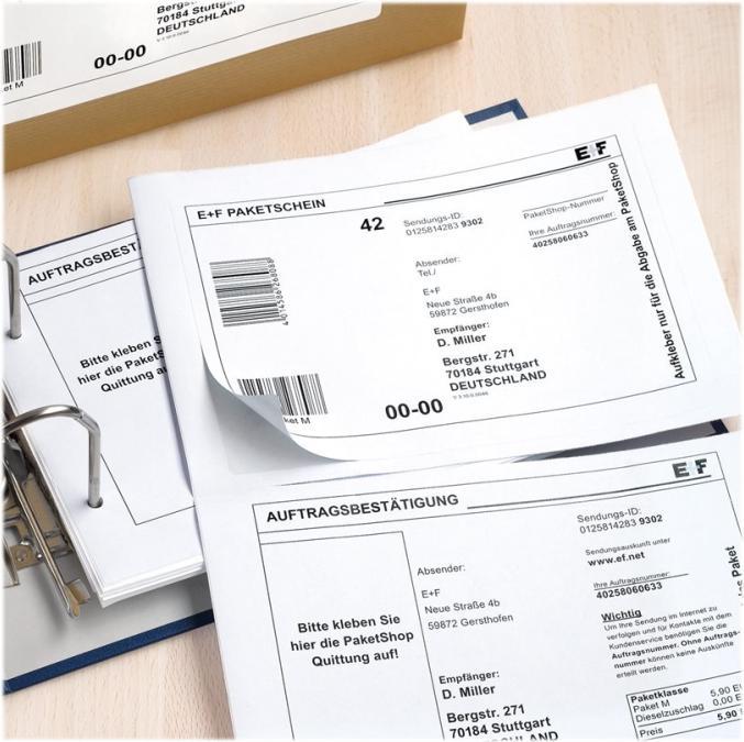 Produktbild HERMA Versandetiketten mit Einlieferungsbeleg