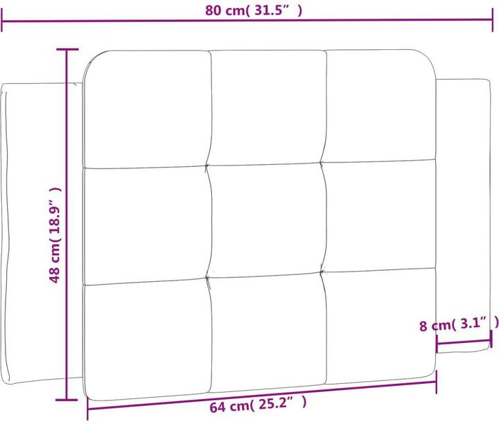 Image du produit vidaXL Kopfteil-Kissen (3 x 80 x 48 cm)