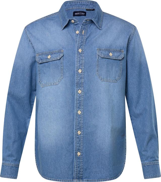 Produktbild John F. Gee Jeanshemd, Langarm, Kentkragen, Modern Fit (XL)