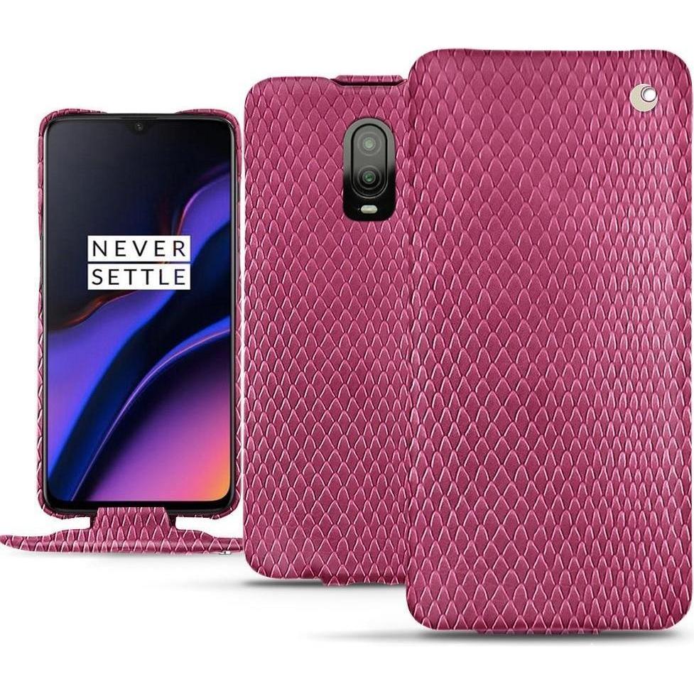 Noreve Lederschutzhülle vertikal (OnePlus 6T), Smartphone Hülle, Rosa