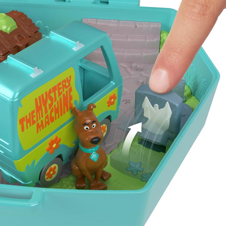 Actual product image Mattel Polly Pocket Micro Dolls and Playset, Scooby Doo Partnership Compact with Scooby and Velma, Toy Car
