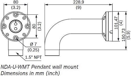 Actual product image Bosch Security Systems NDA-U-WMT Surveillance Camera Accessories Hanger Bracket (Mounting kit)