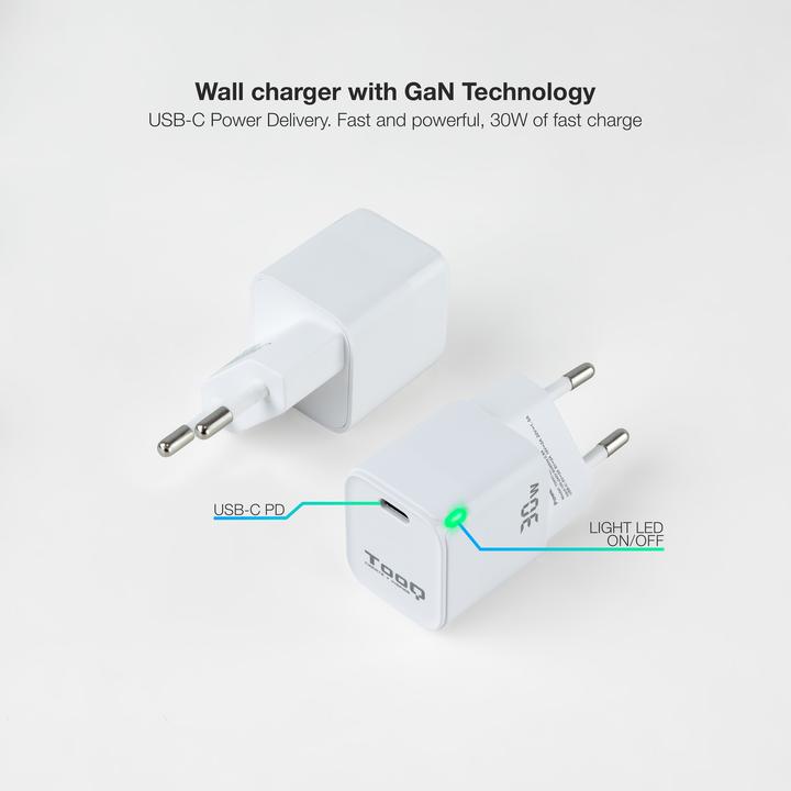 Immagine prodotto Tooq Technology TooQ TQWC-GANPD30WT, Indendørs, Vekselstrøm, Hvid (30 W)