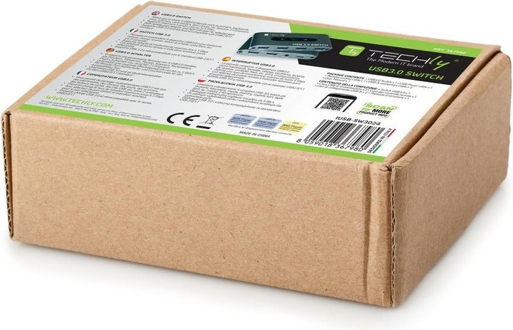 Produktbild Techly USB 3.0 Schalter 2 Eingänge 4 Ausgänge