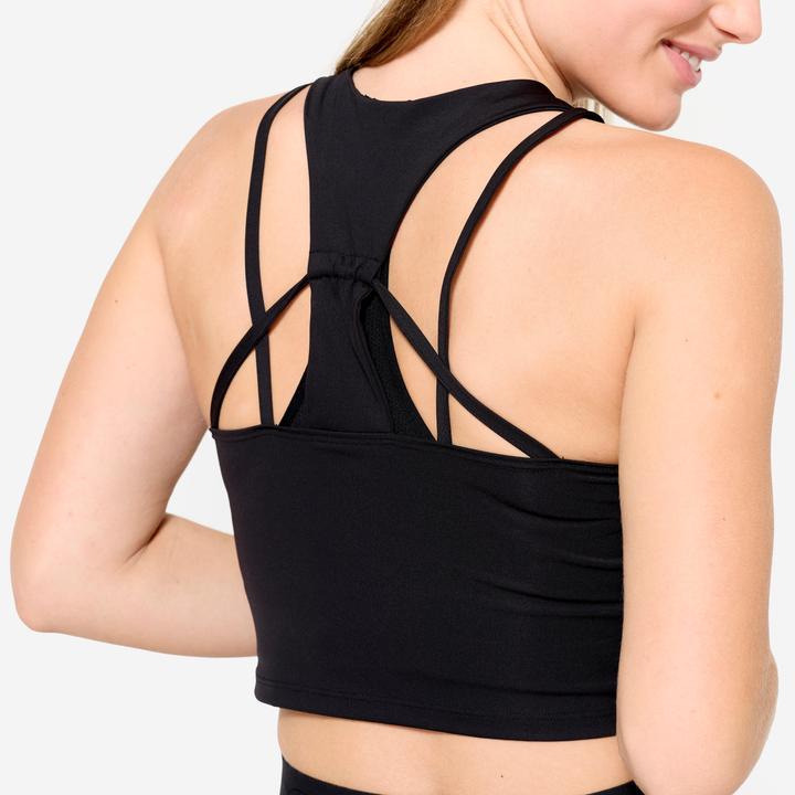 Produktbild Domyos Crop Top Damen enganliegend - schwarz (XS)