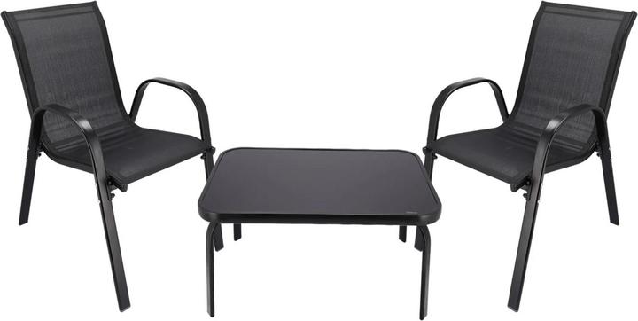 Extralink Schwarzwald Klassisches Gartenmöbelset Textilen Zwei Stühle + Tisch Schwarz L-0750