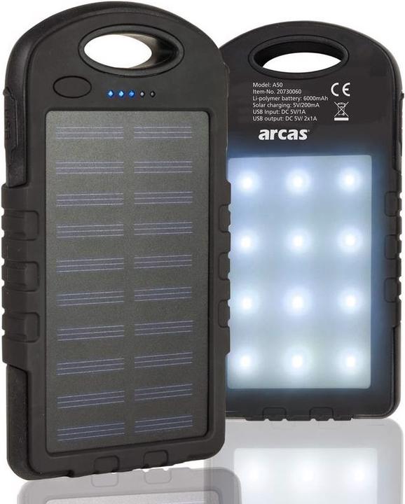 Immagine prodotto Arcas Solar Powerbank S60 con torcia elettrica