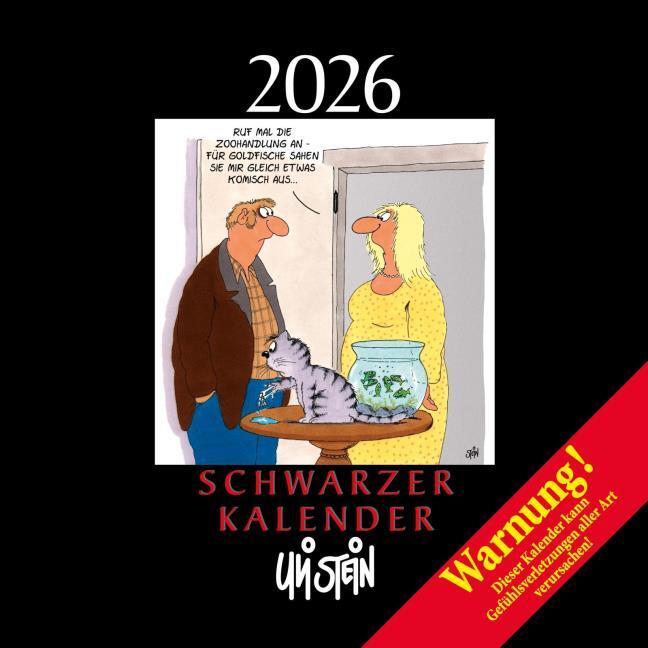 Produktbild Uli Stein Schwarzer Kalender 2026: Monatskalender für die Wand (Harter Einband, Deutsch)