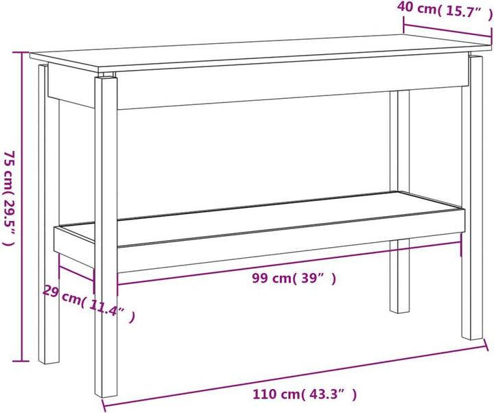 Produktbild vidaXL Konsolentisch (40 x 40 x 75 cm)